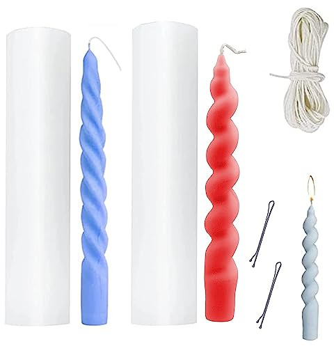 Kerzenform Silikonform Stabkerzen Kerzenform Gießform 3D Kerze Form Silikon Spiral Stumpenkerzen Form Kerzengießform Wachsform für Kerzen Gießform Stabkerze Silikonform 2
