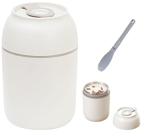 HOMURY Récipient isotherme pour aliments 500 ml : récipient de maintien au chaud avec cuillère pliable en acier inoxydable, récipient chauffant anti-fuite pour aliments, récipient isotherme pour les