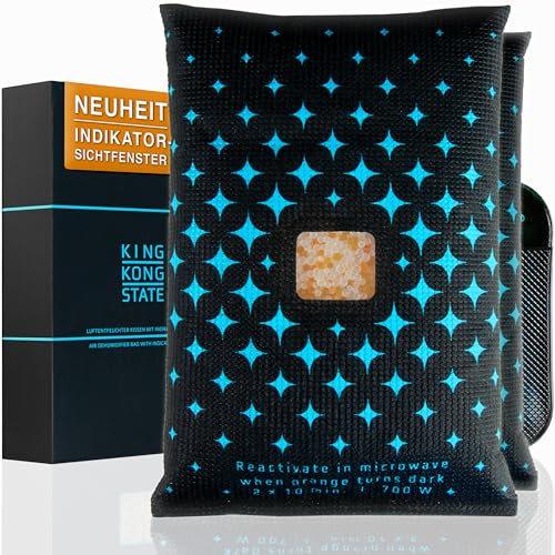 King Kong State Deumidificatore per auto, confezione da 2 cuscini deumidificatori da 750 g, per finestrini auto appannati, con indicatore di finestra e cuscinetto antiscivolo