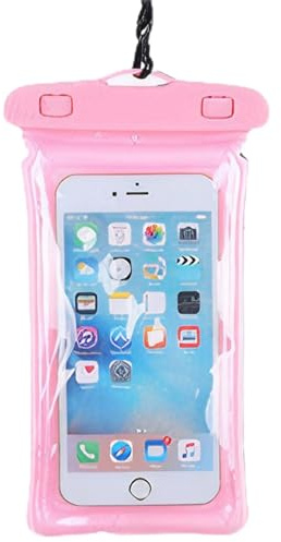 HSYTEK 2 custodie impermeabili per cellulare IPX8 certificate per 30 metri di profondità, perfette per attività all'aperto, compatibili con tutti i telefoni fino a 7 pollici, (rosa)