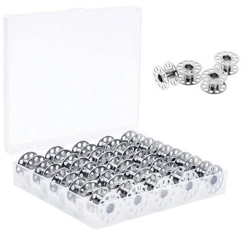 25 Stück Spulen Nähmaschine,Nähspulen,Nähmaschinen Spulen,Spulenbox Spulen Nähmaschine,Nähmaschinenspule, Metall Spulen Mit Spulenbox Nähzubehör Leer Spulen,Für Die Meisten Nähmaschinen