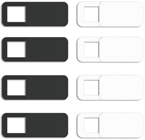 Neoreser 8 Stück Webcam Abdeckung, Cover Kamera Laptop, Ultra dünne Web Kamera Abdeckung für Computer Laptop, Smartphone, PC, Handyzubehör(Schwarz, weiß)