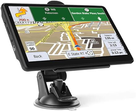17,8 cm (7 Zoll) Navi, HD-Touchscreen, GPS-Navigation für Autos und LKWs mit UK- und Europa-Karten, LKW Navi, lebenslange kostenlose Updates, Unterstützung der Postleitzahl-Suche, Blitzer-Alarm,