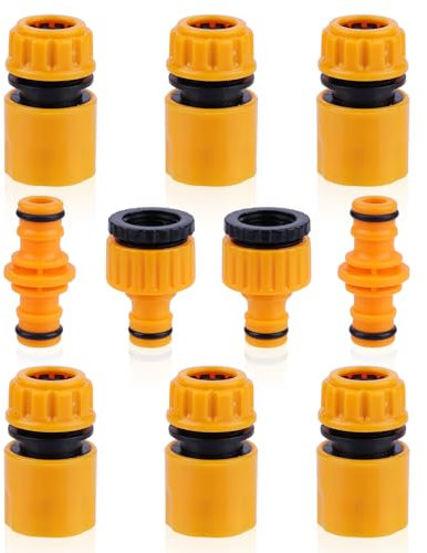 Quick Connect Garden Hose Kit - 6 End Connectors, 2 Tap and 2 Double Male Connectors