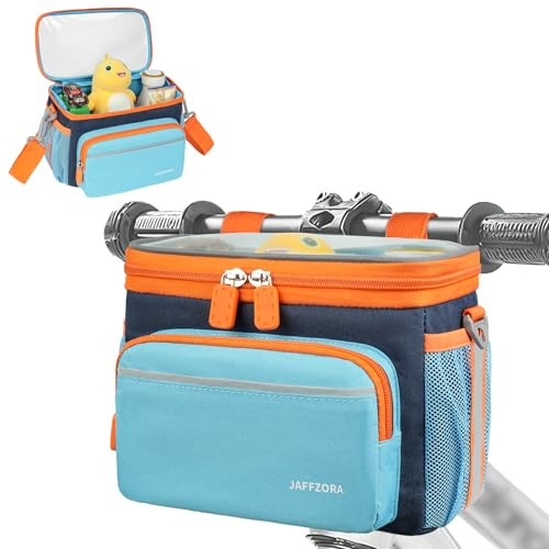 Cesta de Bicicleta para niños, Bolsa de Manillar de Marco Frontal para niños y niñas, Bonita Cesta de Bicicleta de Tela pequeña con para Patinete pequeño, Triciclo, Bicicleta, Color Azul