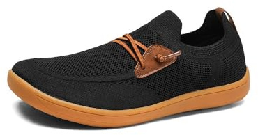 Treer Wide Barefoot Shoes for Men Women, 2.5-14.5 UK Wide Toe Box Walking Trainers for Outdoor Trail Running Gym Minimalist Casual Zero Drop Shoes, Lightweight Breathable (Black,14.5)