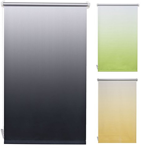 Garduna Flow Thermo-Rollo Verdunkelung + Klemmfix ohne Bohren + 100 x 150 cm *anthrazit mit Farbverlauf* + weitere Farben und Größen