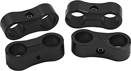 X AUTOHAUX 4 Stück AN6 13 mm schwarze Aluminium-Legierung Kraftstofföl Schlauchabscheider Klemme