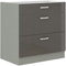 Küchen Unterschrank 80 cm Hochglanz Grau Vollauszug Soft-Close Küche Grey Bianca