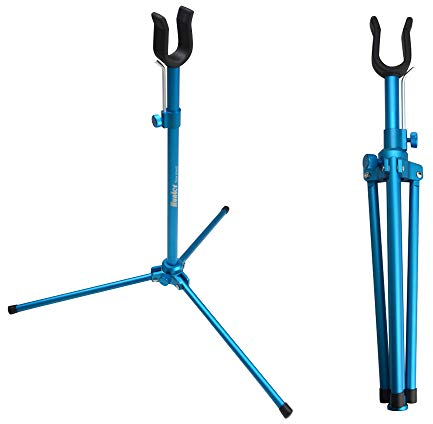AMEYXGS Bogenschießen Recurve Bogenständer Falten Aluminiumlegierung Bogenständer zum Schießen (blau)