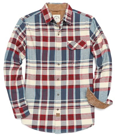 Dubinik® 6 oz Chemise Flanelle Homme Douce Rétro Manches Longues À Carreaux Casual Chaude Regular Fit
