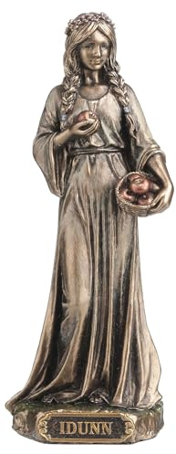 Veronese Design 3 1/4 Inch Idunn The Norse Goddess of Apple and Youth Polystone Hand Painted Bronze Finish Miniature Figurine