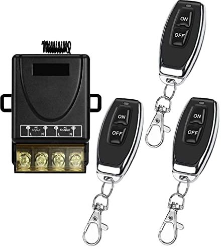 DieseRC 433Mhz Télécommande sans Fil Interrupteur AC 220V 230V 30A Relais Récepteur et 3 émetteurs Radio Control pour Pompe à Eau légère Appareils électroménagers Irrigation agricole