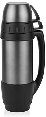720°DGREE Thermoskanne mit 2 Bechern “bigBoy“ 1,2 Liter - Auslaufsicher, Robust - Premium Edelstahl Thermosflasche für heiße Getränke, Kaffee, Tee - Isolierte Trinkflasche, Isolierflasche mit 2 Tassen