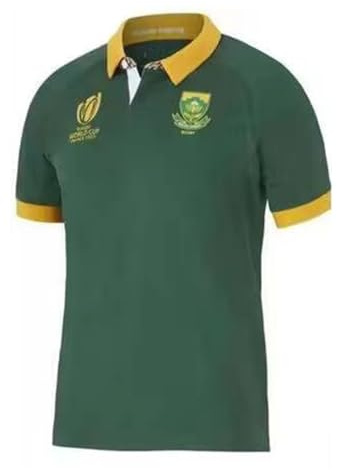 OUSHOP 2023 World Cup South Africa Rugby Jersey,South Africa Sports Training T-Shirt Rugby Uniform,Polyester Breathable Fabric,Football Shirt for Men Women Green-XL