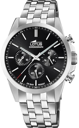 LOTUS Reloj Hombre Analógico de Acero Inoxidable 316l Plateado