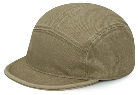 Clakllie Bomull 5 panelkeps med kort skärm hip hop platt brätte kepsar män mjuk pappa hatt låg profil truckerkeps för löpning, CDGE-BSAD2514-Khaki, one size