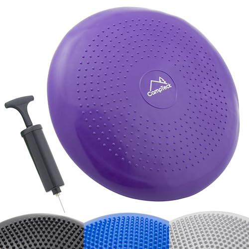CampTeck U7294 Coussin Air Gonflable d’assise et Équilibre 32cm avec Pompe a Main pour Entraînement d’agilité, Gymnastique, Yoga, Aérobic - Violet