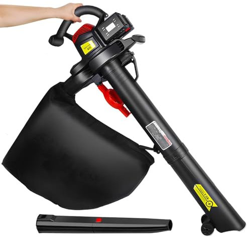 XSDAJSD Soplador de Hojas portátil, Aspirador y soplador de Hojas eléctrico de Litio de 40 V, soplador y Aspirador 2 en 1 para jardín, Patio, habitación, césped al Aire Libre.