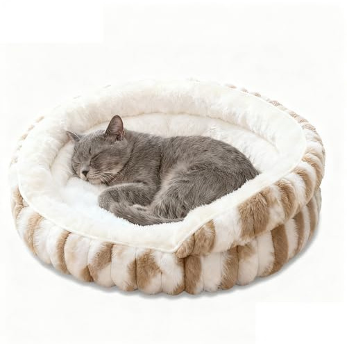 Trovie Cat Beds For Indoor Cats - 51x51cm, Kitten Bed Donut Washable, Calming Fluffy With Non-Slip Base Pet Bed,Cat Bed Warm For Winter