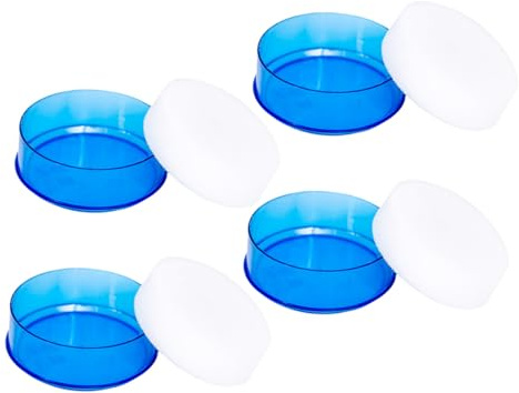 PRETYZOOM 4pcs Finger Moistener Sponge Cup for Cash Handling Transparent Blue Finger Tip Wet Sponge for Money Counting Plastic Easy Water Absorption for Bank and Cashier Use