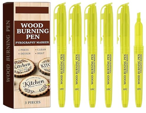 Juego de 6 bolígrafos de leña con marcadores, herramientas de pirografía profesionales para manualidades de madera y creaciones artísticas
