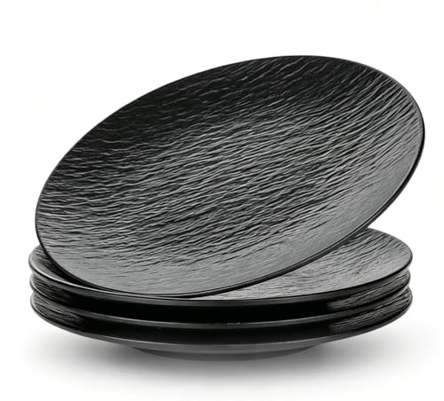 Trendecor Juego de 4 platos llanos, 20 cm, reutilizables, de melamina, para desayuno, almuerzo, café, cena, pasteles, pan, ensalada, aperitivos