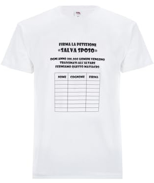 Hero Tee T-Shirt Addio al Celibato Firma la petizione - Salva Sposo - Maglia Uomo