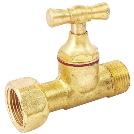 SOMATHERM FOR YOU, Robinet de WC droit en laiton brut M12/17 avec écrou tournant 12/17, fermeture à potence, remplissage rapide, pression max 6 bars, idéal pour réservoir de chasse