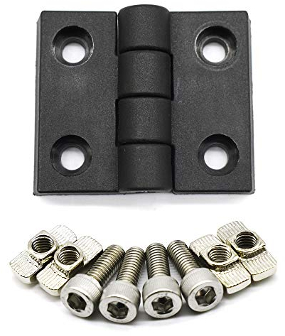 Fullerkreg 2 Stück Scharnier schwarz Profil 40 Nut 10 mit Befestigung mit Innensechskantschrauben DIN912 M6x16