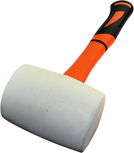 AERZETIX - Maza/Maceta/Martillo Cabeza de goma Blanco - Mango Naranja de TPR - 355mm 680gr - Herramienta para cerámica/Baldosas - Azulejos/Carpintero/Ebanista/Vidriero - C46077