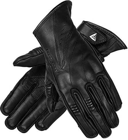 REBELHORN Runner Lady Guantes de la Motocicleta de Cuero de Piel de Cabra para Las Mujeres Paneles de Espuma de ventilación Pantalla táctil de la Pantalla táctil Elementos Flexibles