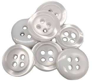 50 boutons en nacre - 5 tailles et 11 couleurs au choix - Fabriqués et expédiés d'Espagne (Blanc, 12 mm)
