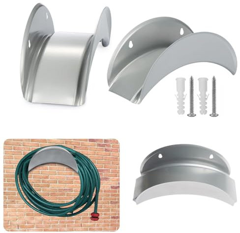 ADEPTNA Wall Mounted Metal Hose Pipe Holder Cable Storage Garden Shed Hose Holder Reel – Space Saving Compact Design