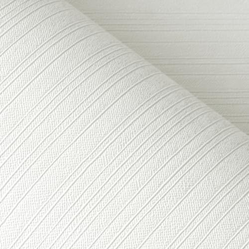 FunStick 16x240 Modern Cream White Textured Wallpaper Peel and Stick Grasscloth Wallpaper Rolls Self Adhesive Vinyl Wall Paper for Bedroom Living Room Walls White Kitchen Cabinet Contact Paper Decor