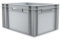 AUTORCE Euro Stacking Industrial Plastic Storage Boxes - 20Lt, 46Lt, 66 Lt Blue or Grey Heavy Duty Container Crate Box (20 Litres - 40x30x23 cm - GREY)