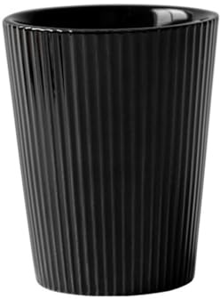 wongwongcat Ceramic Vertical Stripe Toothbrush Cup, Couple Ceramic Toothbrush Cup, Bathroom Tumbler, Striped Ceramic Coffee Mug, Drinking Cup (Black)