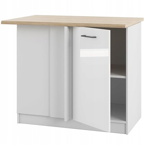 Blinder Eckschrank mit Arbeitsplatte - Universell - für Küche, Selbstmontage - 100 cm Breite, 60 cm Tiefe - MDF Front - Sonoma Eiche - Ideal für Stauraum und funktionale Küchengestaltung