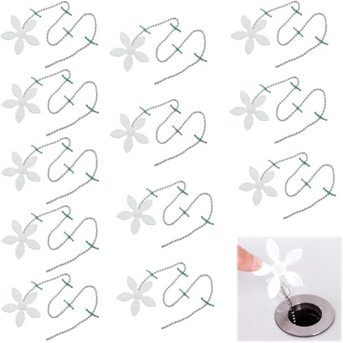JAONLD 12 Pcs Attrape Cheveux pour Douche 6x44cm Forme de Fleur Filtre Douche Utilisé dans Salles Bains et Baignoires pour Eviter Le Colmatage des Tuyaux D'évacuation
