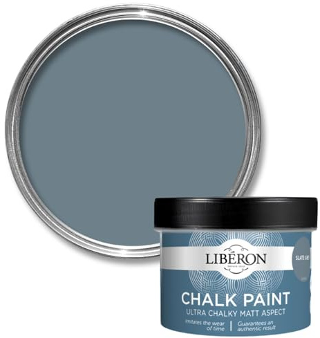 Libéron Chalk Paint - Vintage Matt Finish - High Coverage - Ideal for Upcycling - No Primer - Slate Grey Matt 250ml