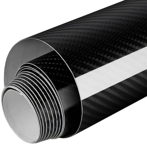 Retoo Pellicola autoadesiva in carbonio 3D, 152 x 50 cm, resistente al calore, antigraffio, resistente ai raggi UV e alle intemperie, per uso interno ed esterno, protezione e design moderno, colore