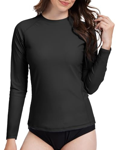MEETWEE Short & Long Women's Surf Rash Guard Sun Protection Swimsuit UV Protection Shirt UPF 50+ Short-Sleeve Swim Top Quick-Drying Swimming Sun Protection Shirt for Water Sports