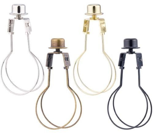 SUPERFINDINGS 4 unidades de soporte para lámparas, adaptador de clip para lámpara, 4 colores, con mandril de cabeza redonda para reemplazar y reparar lámparas de mesa y de pie