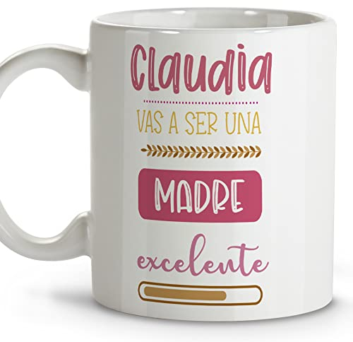 LolaPix Taza desayunos originales. Regalos Día de la Madre. Taza personalizada de cerámica. Regalos originales. Varios diseños.capacidad 330ml. Vas a ser una Madre
