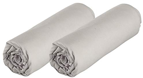 P'tit Basile - Set x 2 Spannbettlaken für Babytragetasche, oval, 40 x 80 cm, Bio-Baumwolle – Perlgrau – auch für Babyschalen und Wiegen – Baumwolle zertifiziert