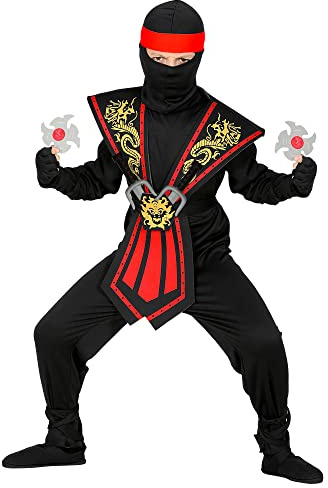 W WIDMANN MILANO Party Fashion - Costume enfant Ninja avec set d'armes, combattant japonais, guerrier