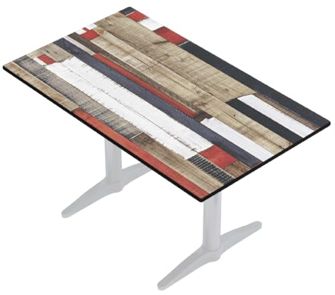 GGMMÖBEL COMPACT | Esstisch HPL Tischplatte | 118 x 68 cm | Vintage Bunt | Perfekt für klappbare Gartentisch, Esstisch | Outdoor | Restaurant, Cafe, Bar