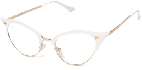 Kiss EXPLOSIVE Lunettes de Vue Femme – Monture Œil de Chat en Métal Doré et Polycarbonate Noir – Design Élégant avec Détails Raffinés – Style Sophistiqué pour Looks Chic & Glamour