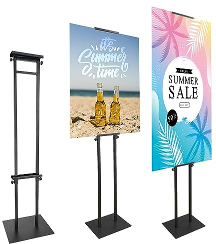 Golemas Poster Board Stand for Display, Heavy Duty Floor Sign Holder for Foam Board, Double Sided Display for Business Advertising (1Pack)