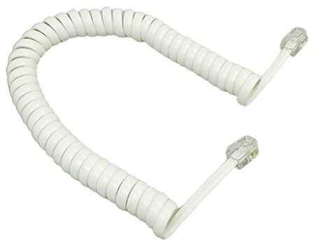 LEEINTO Cordon de câble de combiné téléphonique à Quatre cœurs 6Ft Cordon de combiné téléphonique enroulé modulaire Noir/Rouge Blanc bouclé 1.85 m/pc